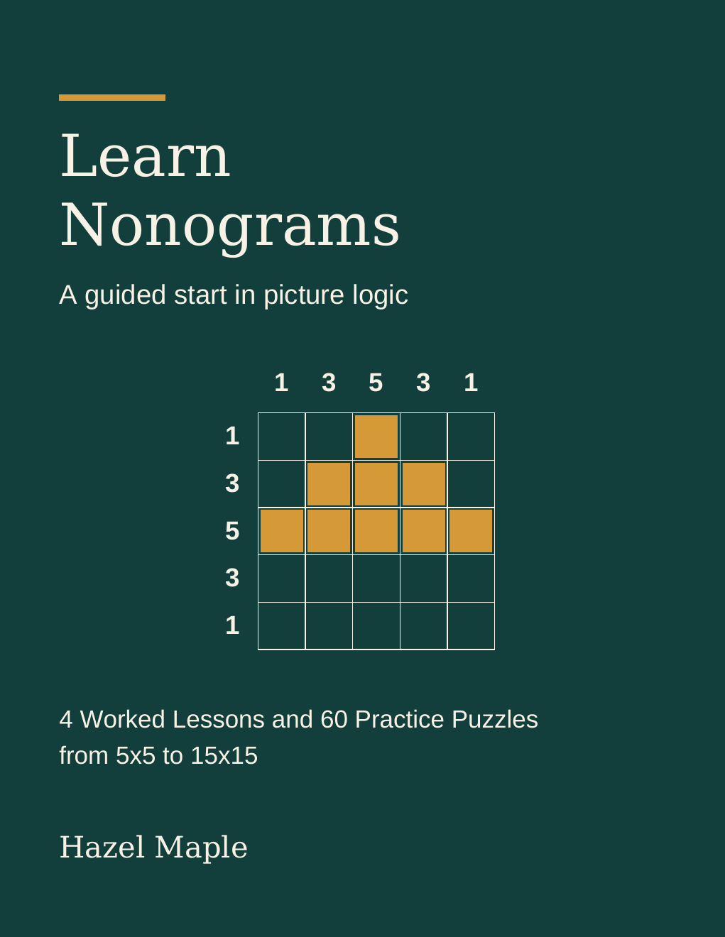 Learn Nonograms by Hazel Maple, paperback front cover.